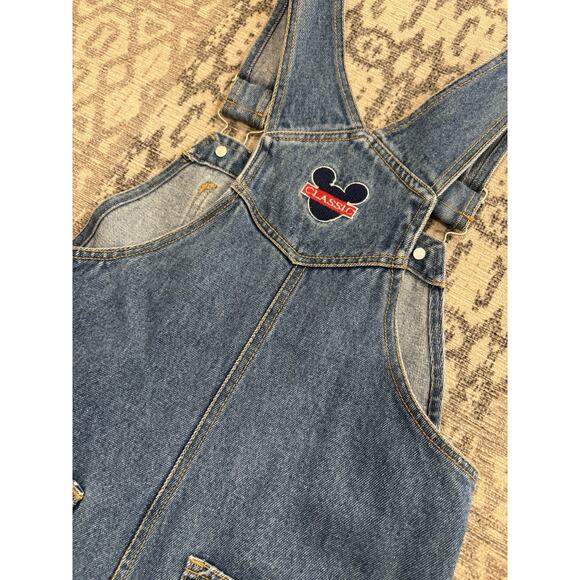Vintage 90's Disney Mickey & Co Denim Bib Short Overalls Size 10 Unisex Classic - Picture 15 of 15